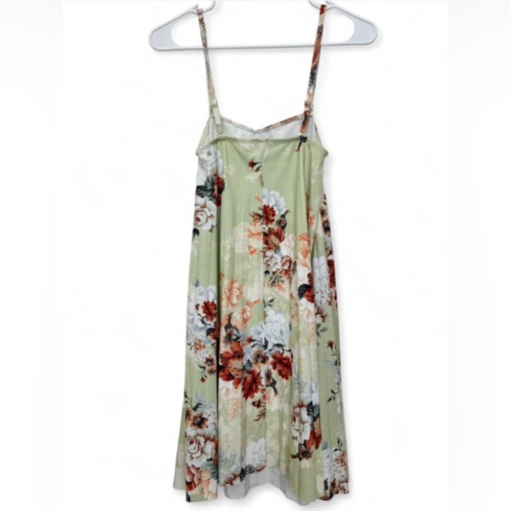 ASOS Green Floral Pleated Above The Knee Dress Size 6 Maternity Tropical Stretch - Picture 4 of 5